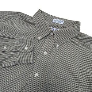 Vintage L.L.Bean Mens Button Down Shirt‎ XL 17-36 Olive Green Gingham Check